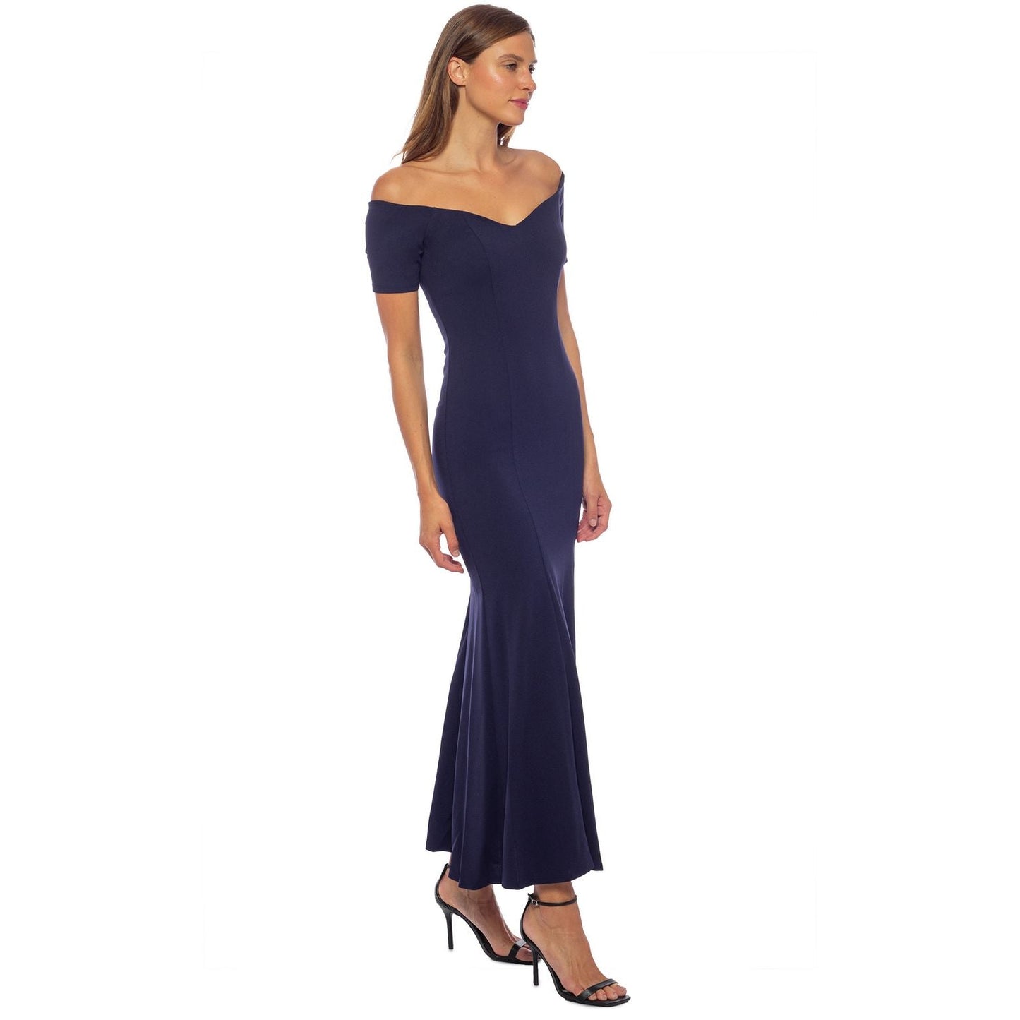 Formal Off Shoulder Scuba Crepe Dress