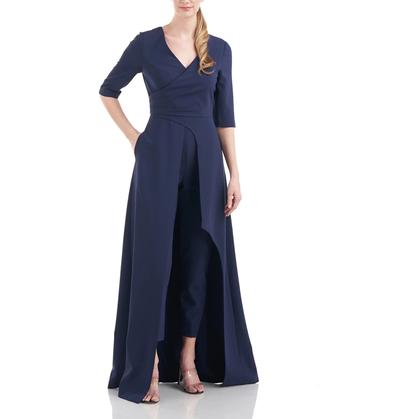 Long 3/4 Sleeve Formal Jumpsuit