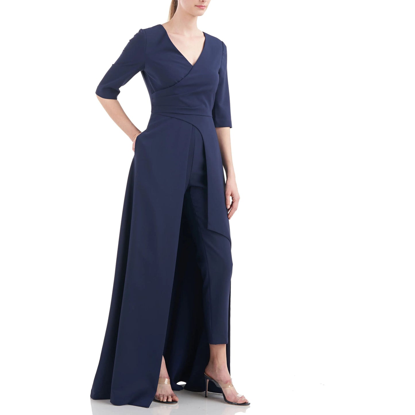 Long 3/4 Sleeve Formal Jumpsuit