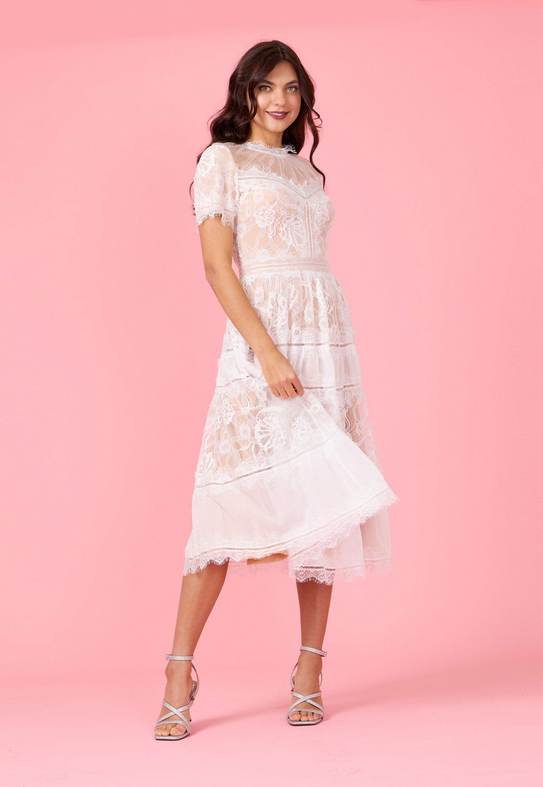 Lace Formal Midi Cocktail Dress