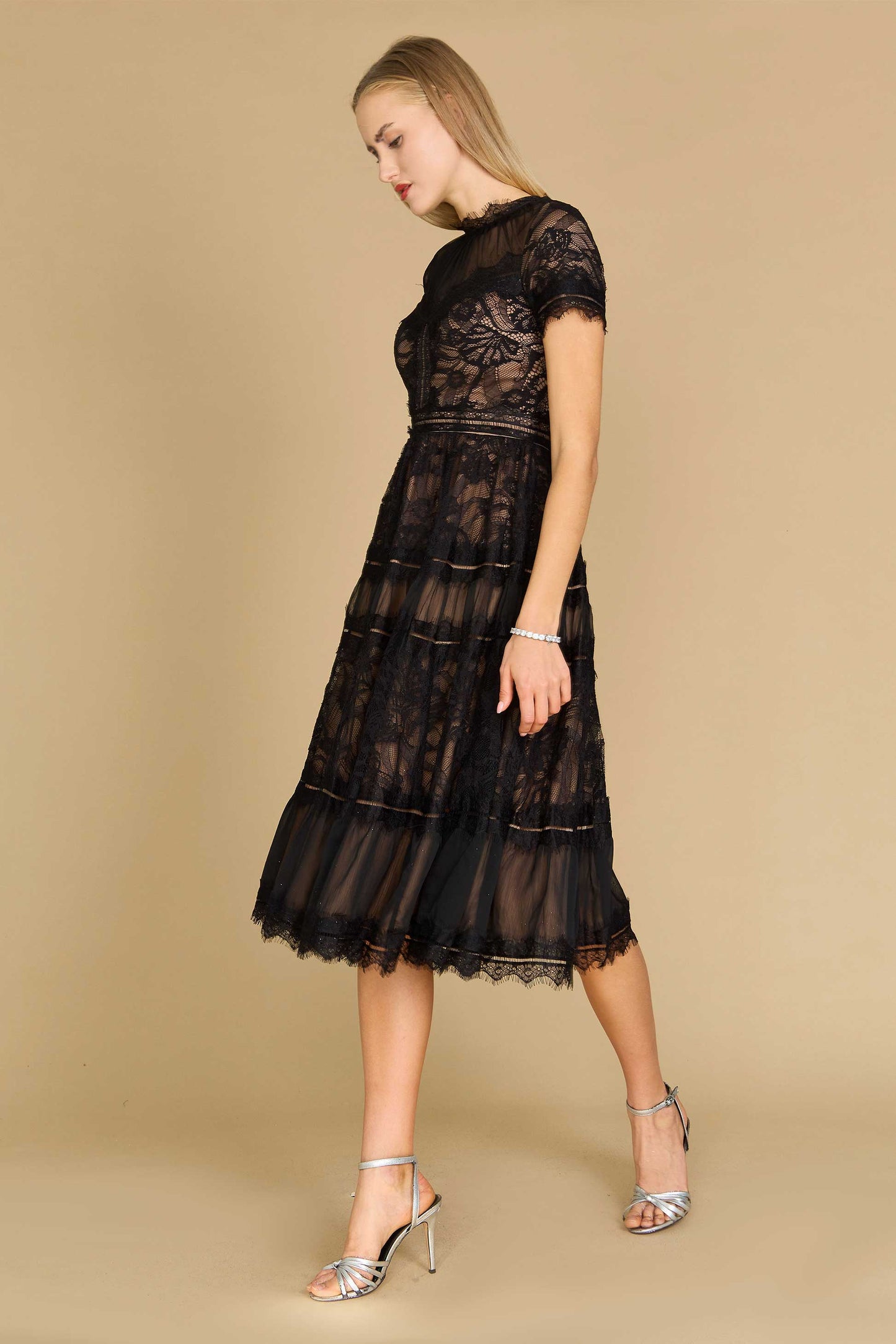 Lace Formal Midi Cocktail Dress