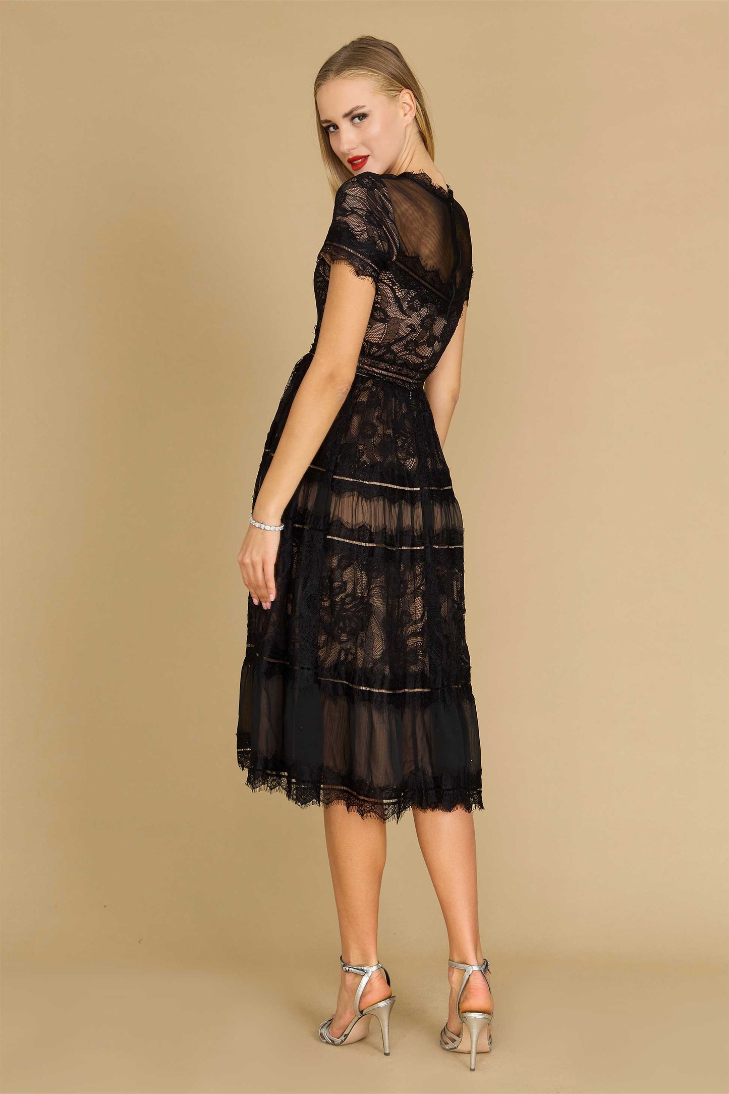 Lace Formal Midi Cocktail Dress