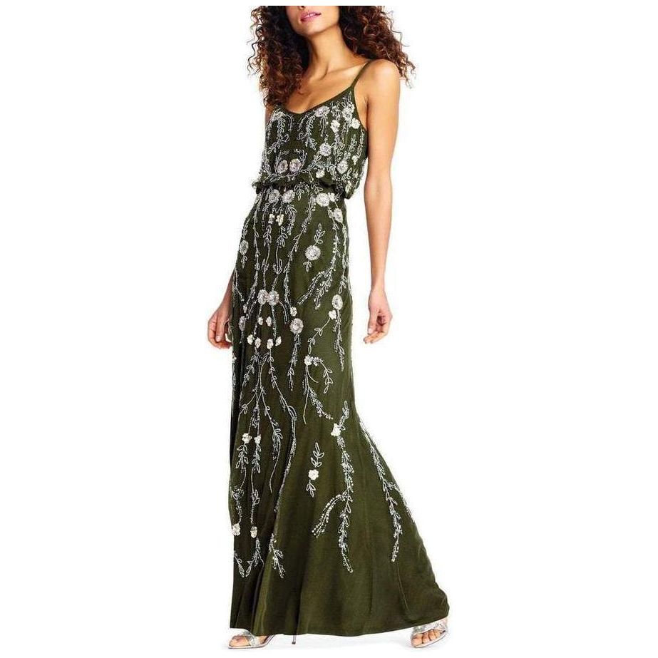 Adrianna Papell Spaghetti Strap Long Dress