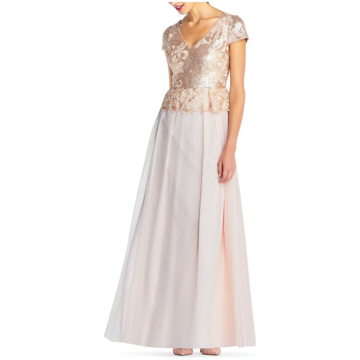 Adrianna Papell Blush Sequin Dress
