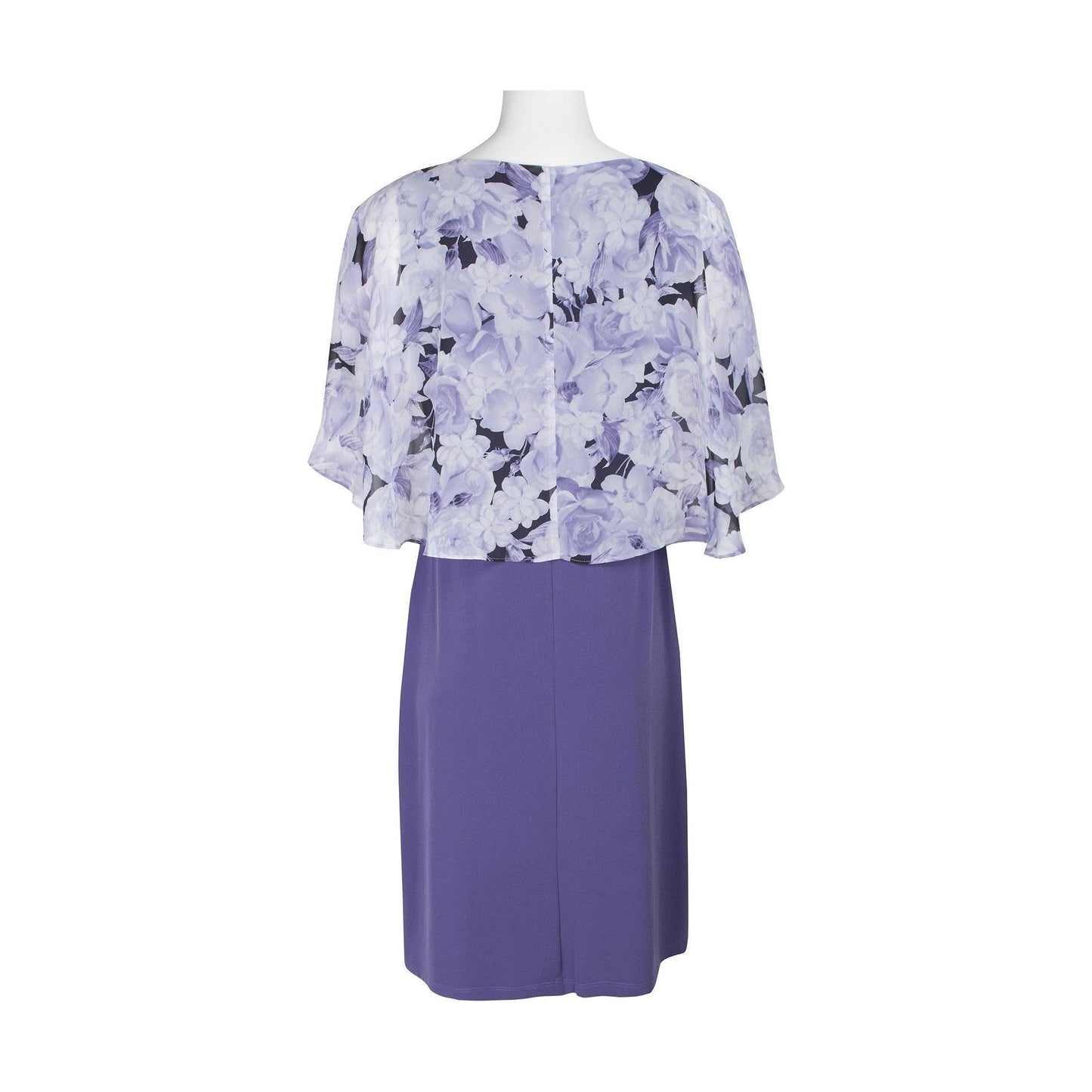 Floral Chiffon Short Cape Dress