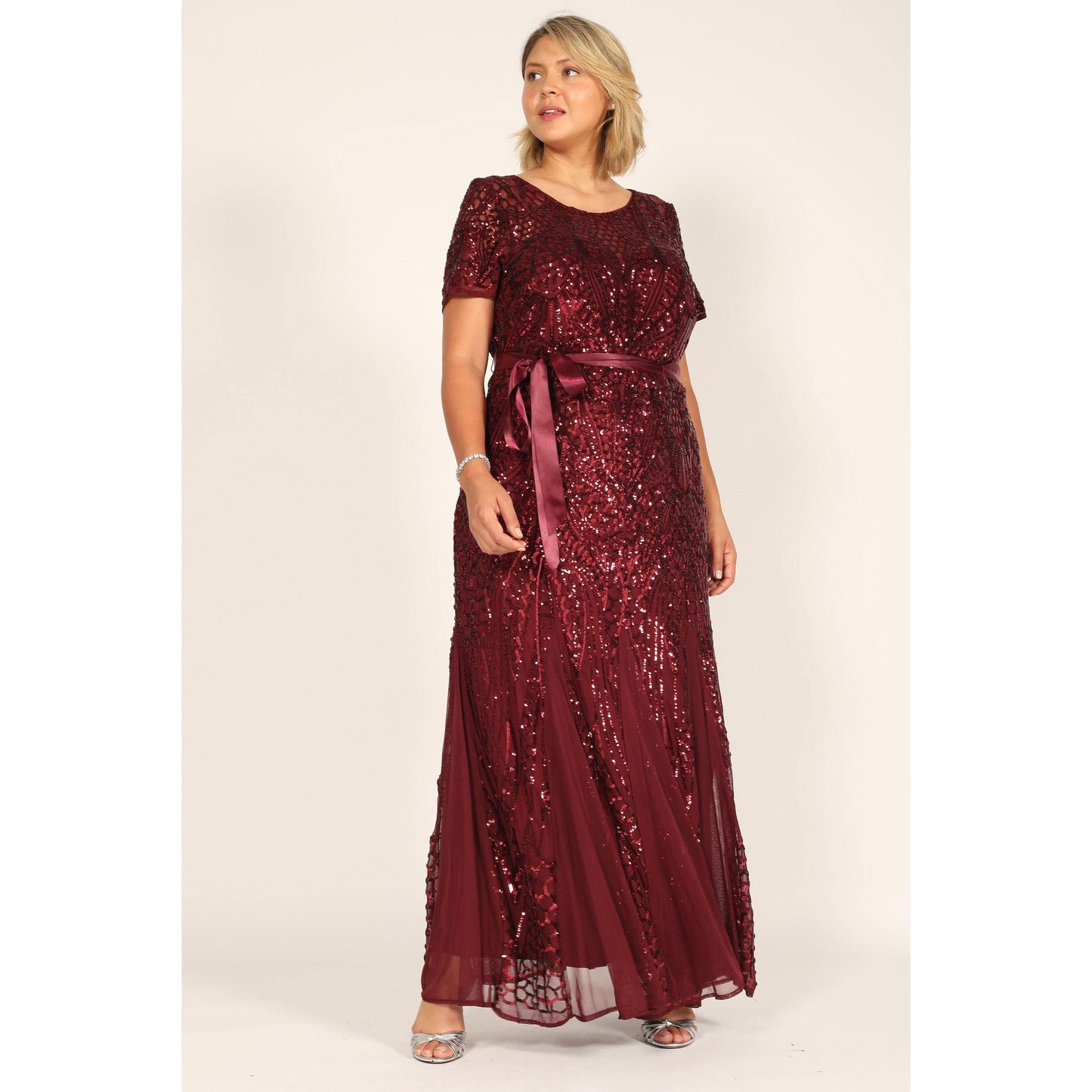 R&M Richards Long Plus Size Evening Dress 1875W