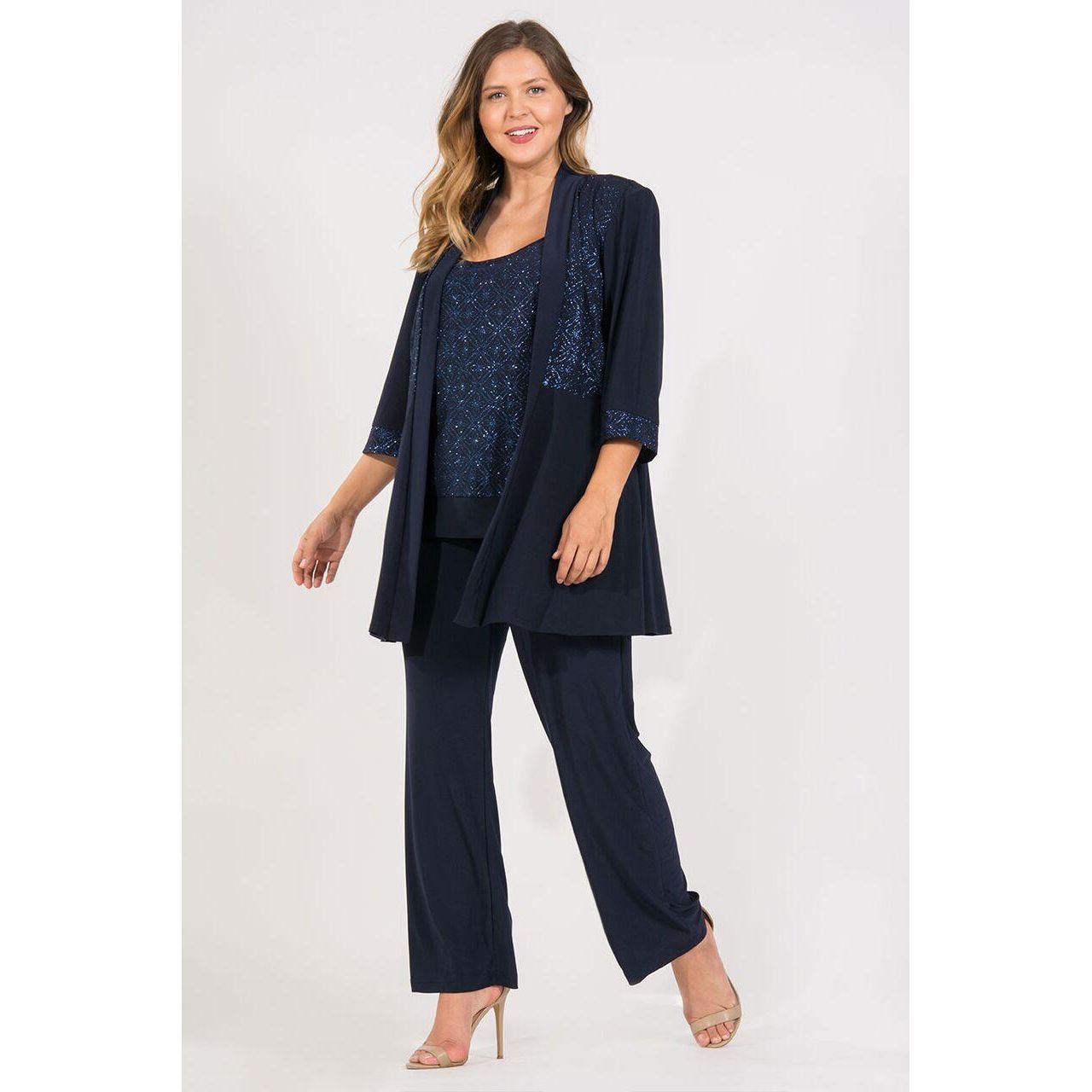R&M Richards Plus Size Formal Pant Suit