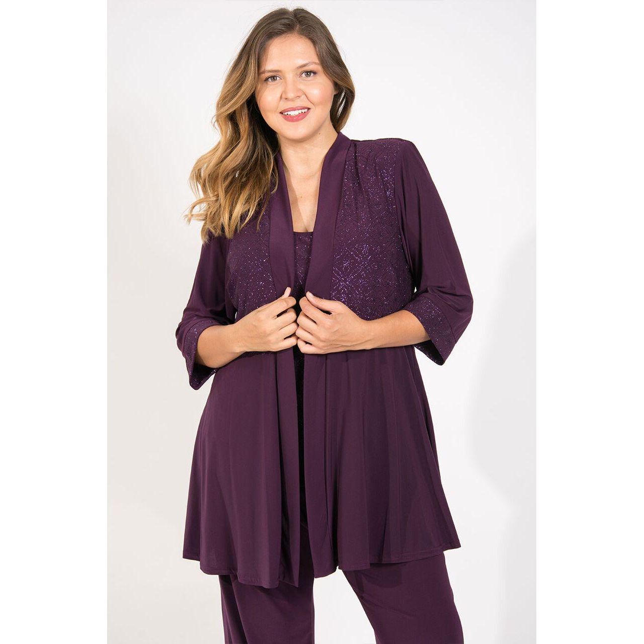 R&M Richards Plus Size Formal Pant Suit
