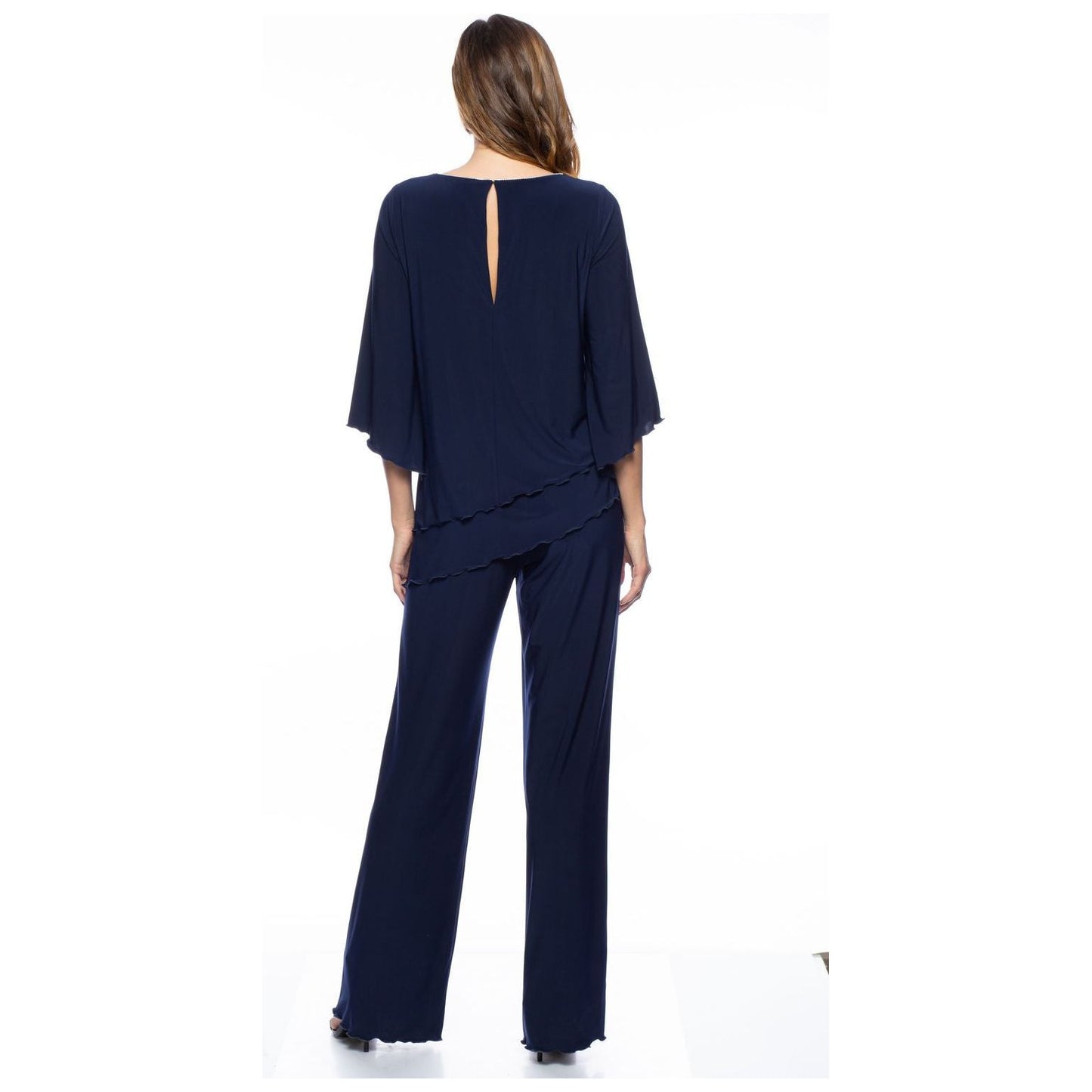 Navy Asymmetrical Hem Jumpsuit