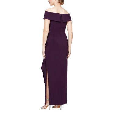 Long Off Shoulder Fitted Formal