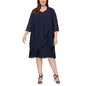 Navy Cocktail Plus Size Jacket Dress