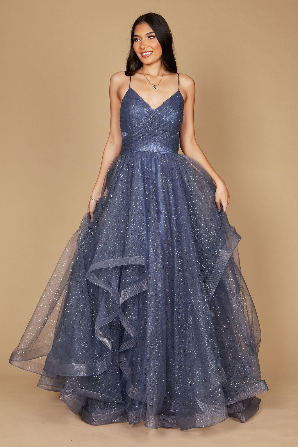 Dazzling Sparkling Long Formal Evening Ball Gown Black