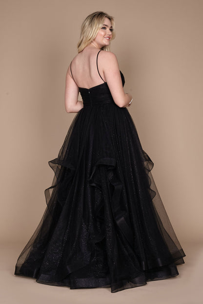 Dazzling Sparkling Long Formal Evening Ball Gown Black