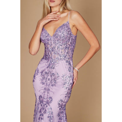 Fitted Corset Long Formal Prom Dress