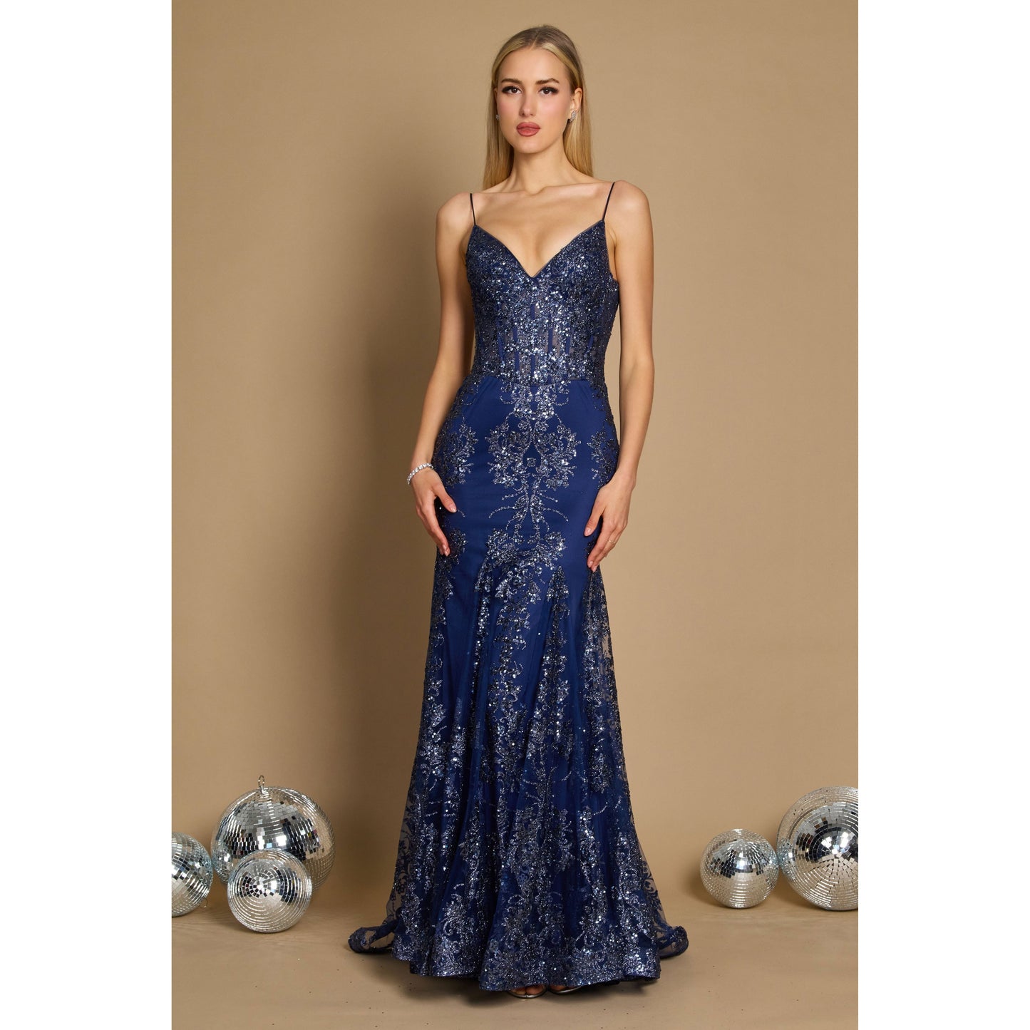 Fitted Corset Long Formal Prom Dress