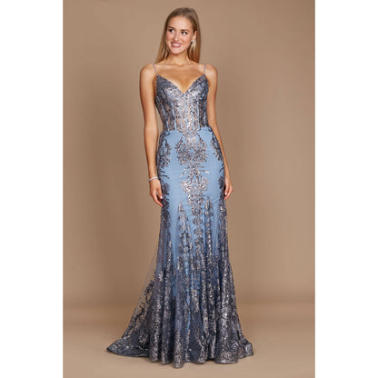 Fitted Corset Long Formal Prom Dress