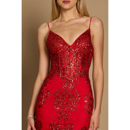 Fitted Corset Long Formal Prom Dress