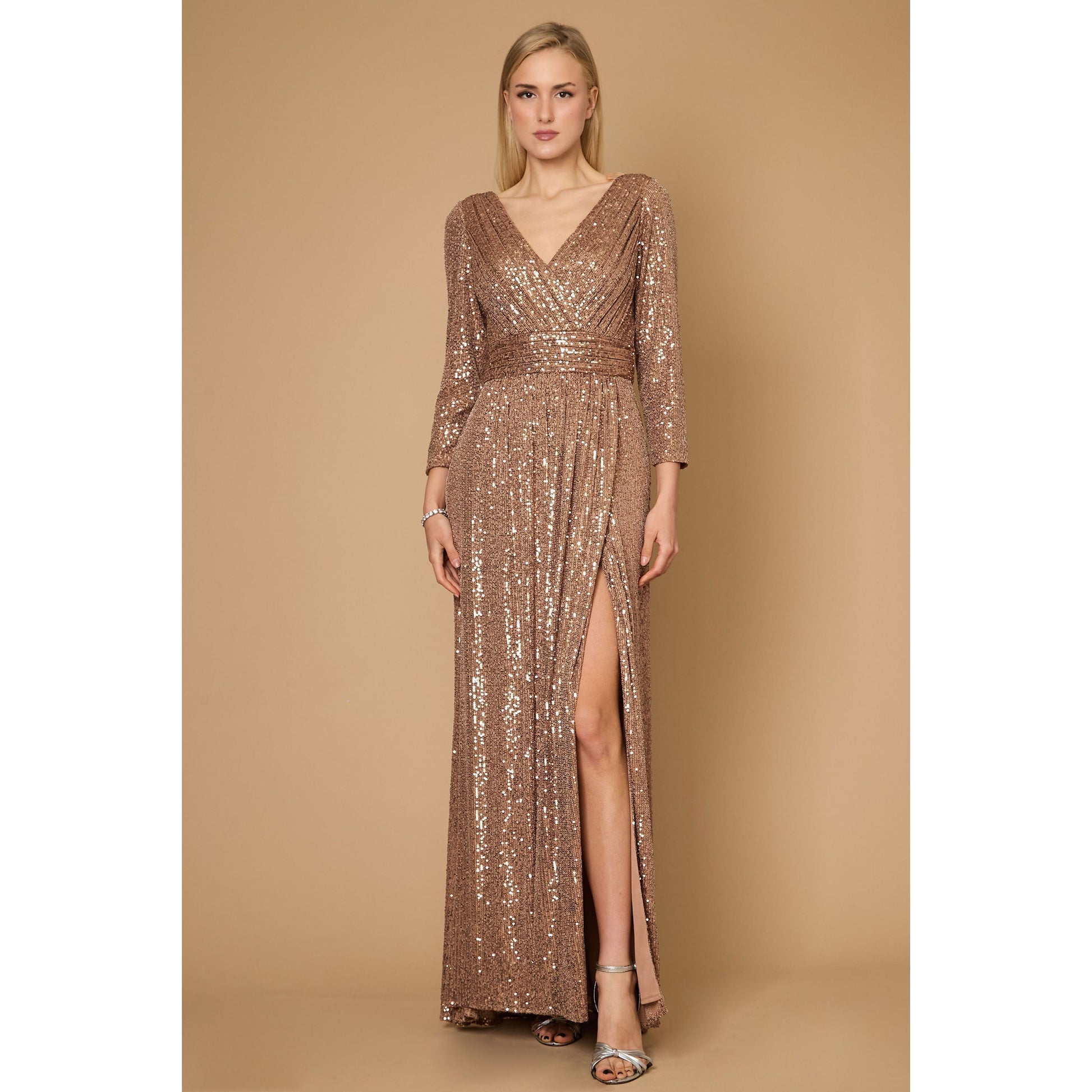 Sequin Long Sleeve Dress