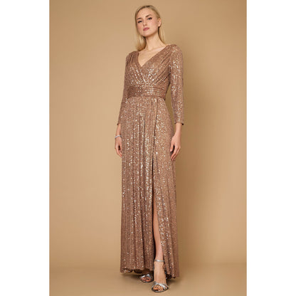 Sequin Formal Beaded Long Sleeve Dress