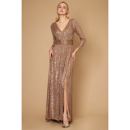 Sequin Formal Beaded Long Sleeve Dress