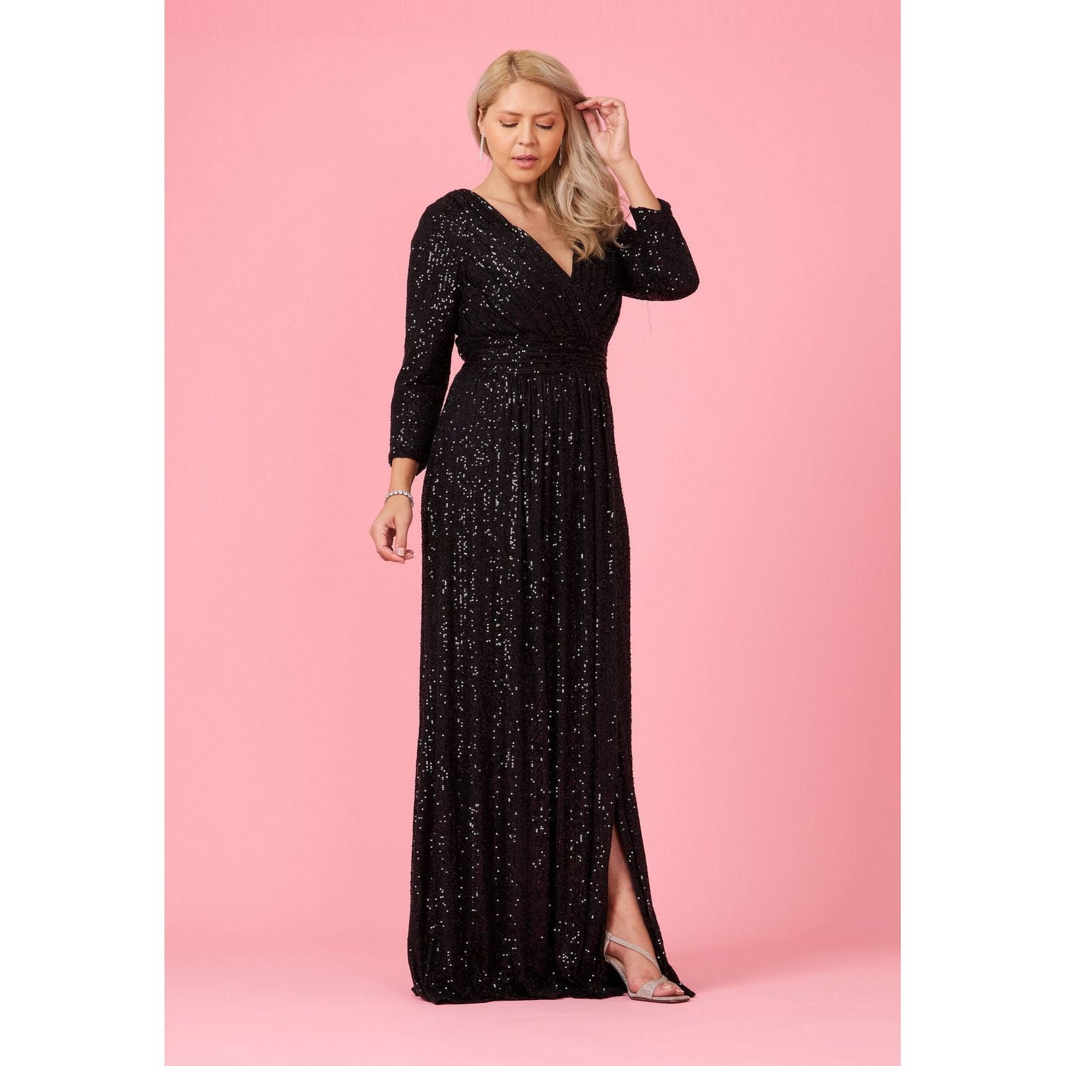 Sequin Long Sleeve Dress