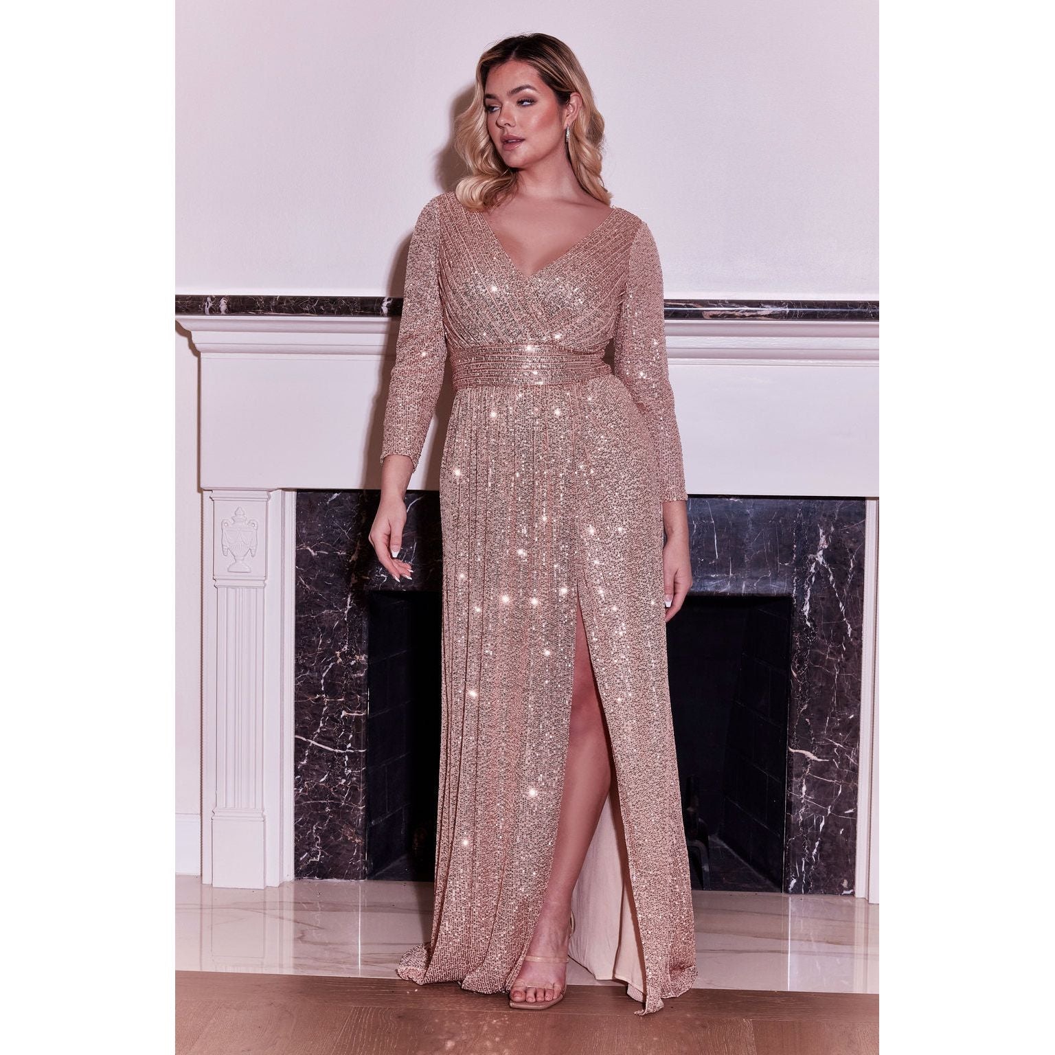 Sequin Long Sleeve Dress