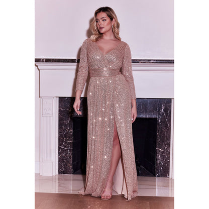 Sequin Formal Beaded Long Sleeve Dress