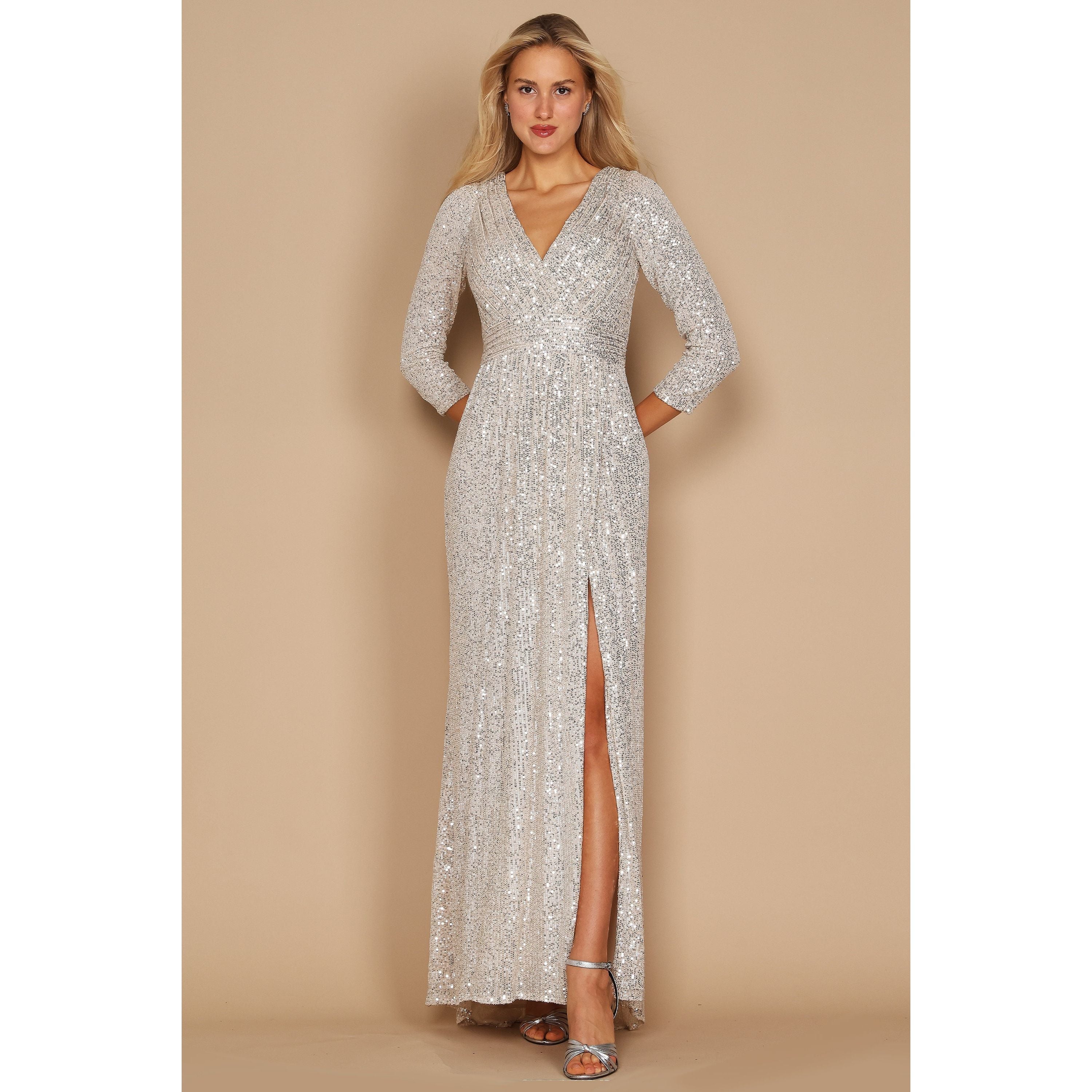 Sequin Long Sleeve Beaded Dress