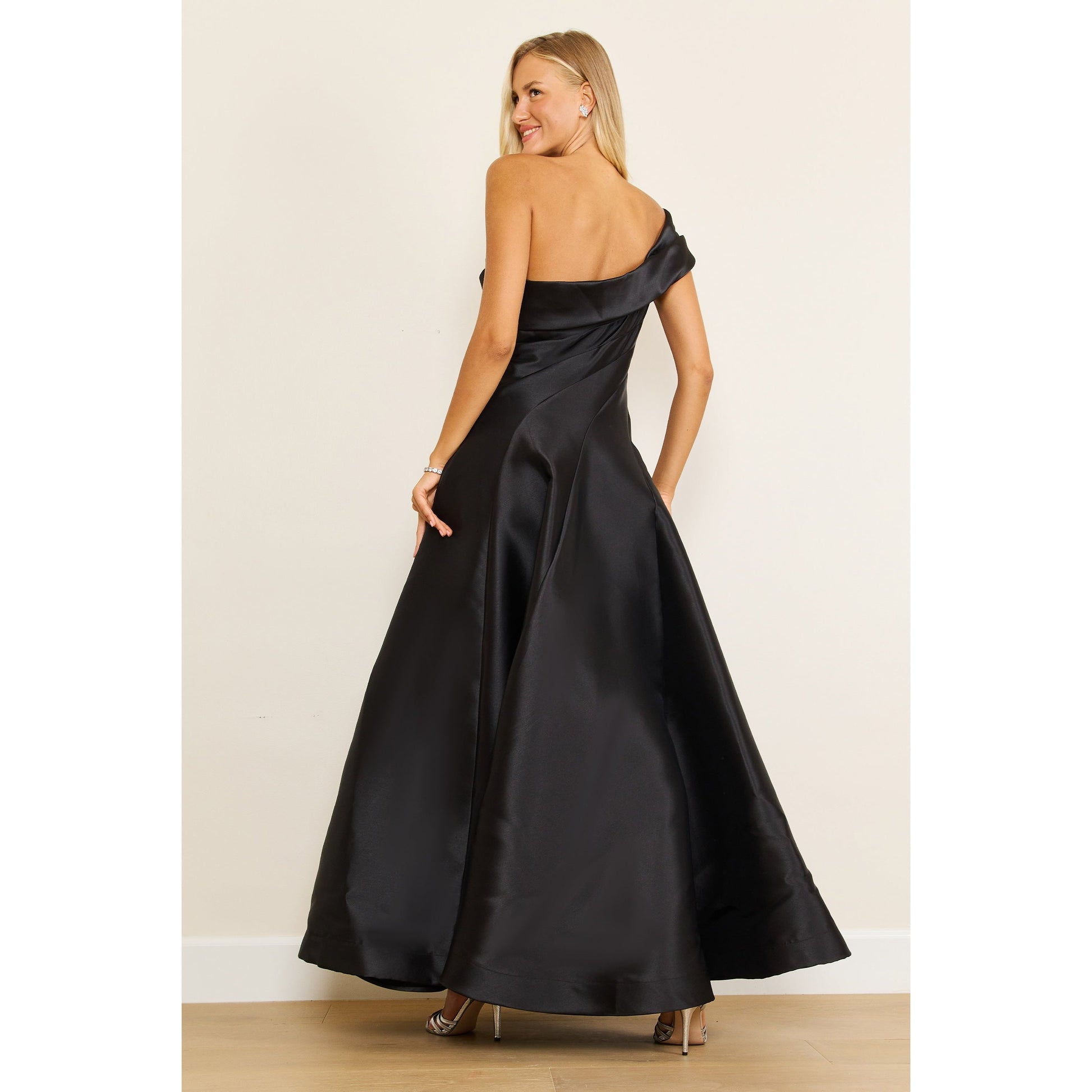 Burgundy One Shoulder Formal Gown