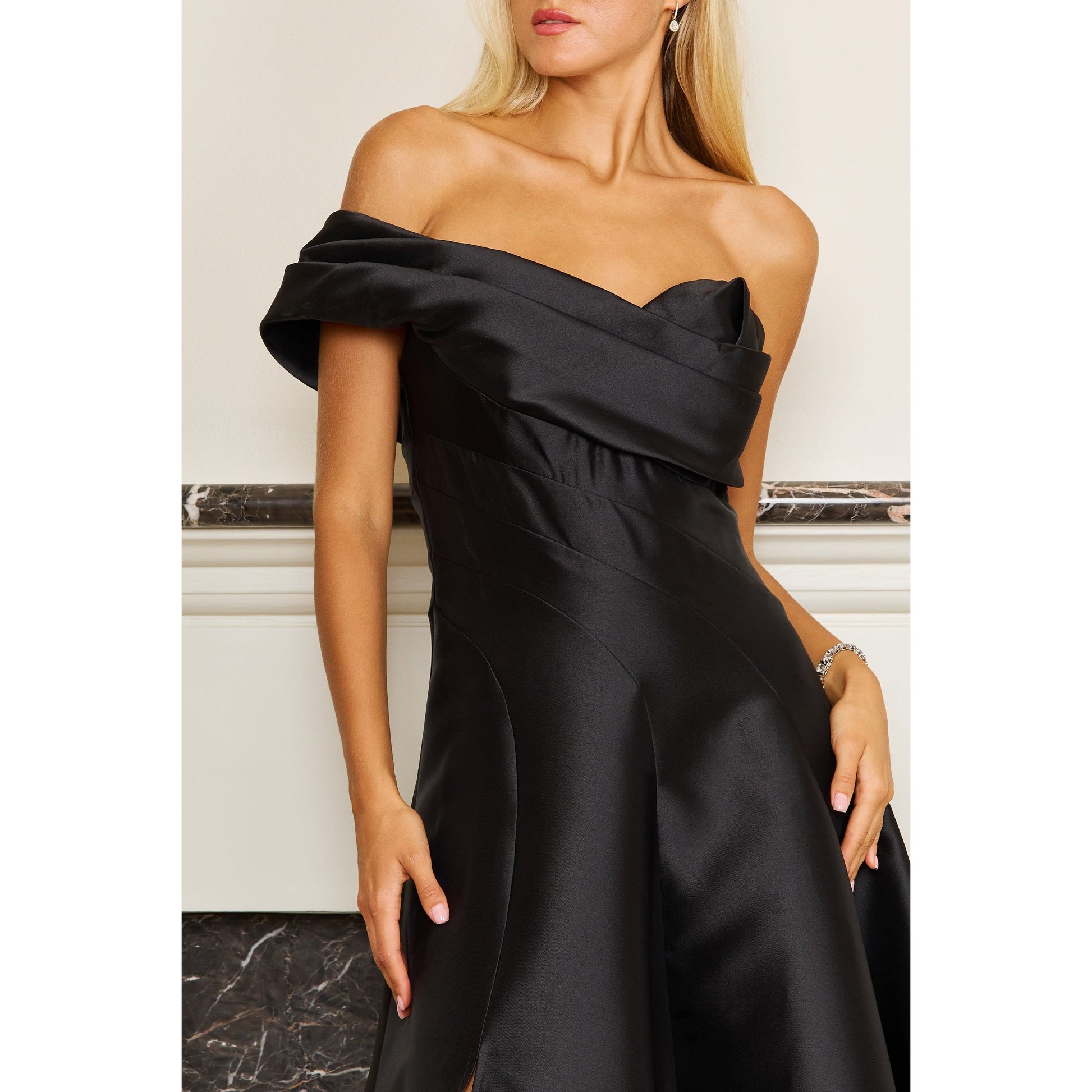 Burgundy One Shoulder Formal Gown