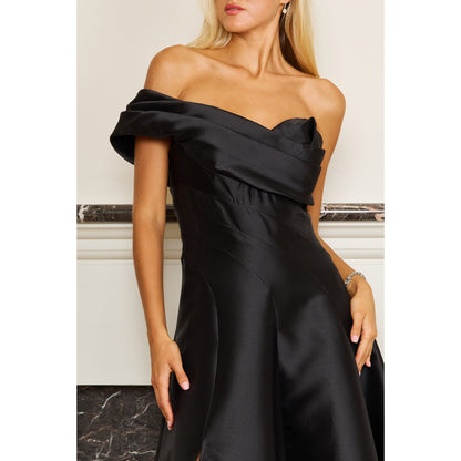 Burgundy One Shoulder Formal Gown