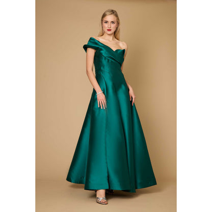 Burgundy One Shoulder Formal Gown