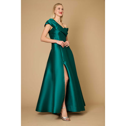 Burgundy One Shoulder Formal Gown