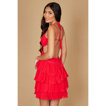 Mini Red Halter Dress