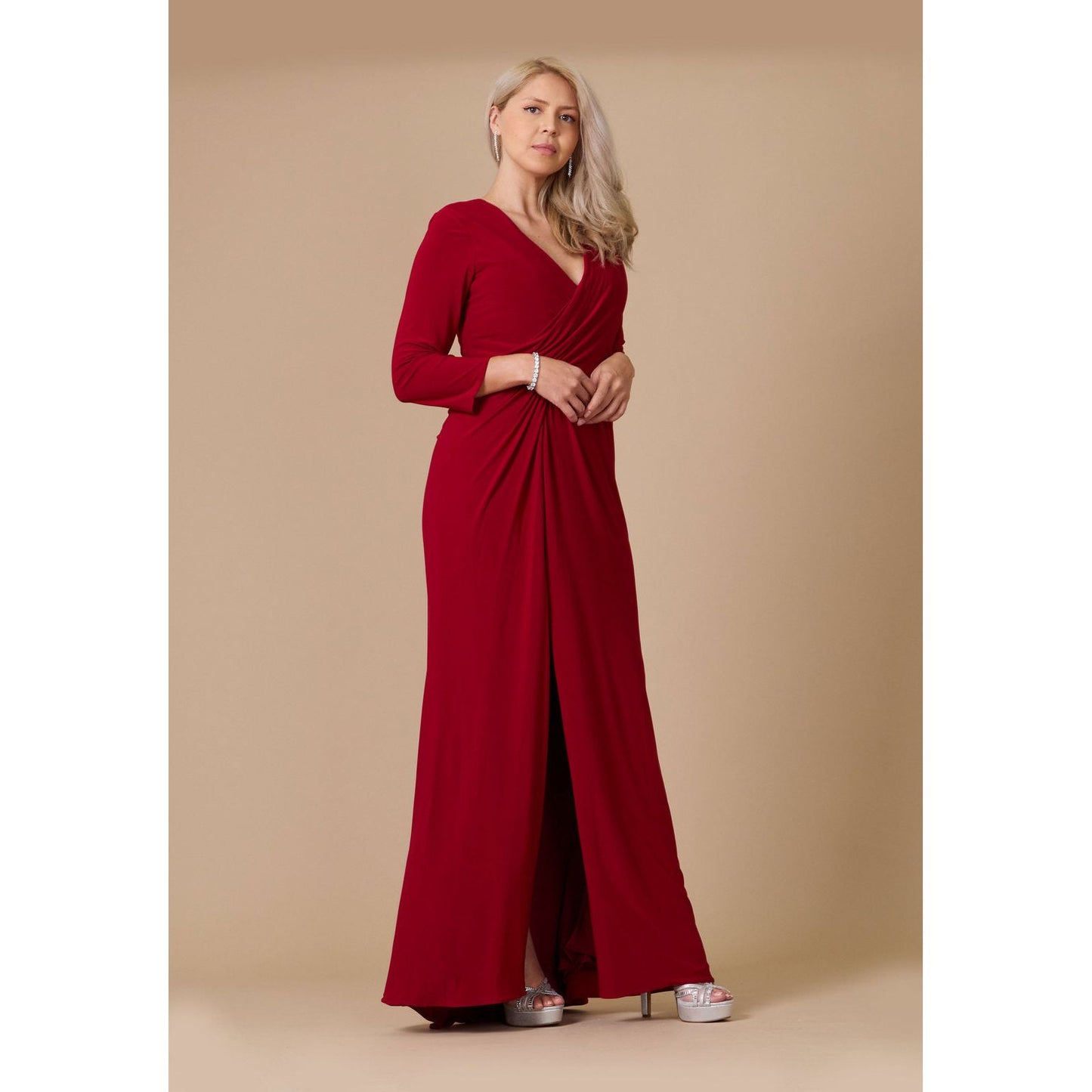 Formal Long Sleeve Stretch Evening Dress