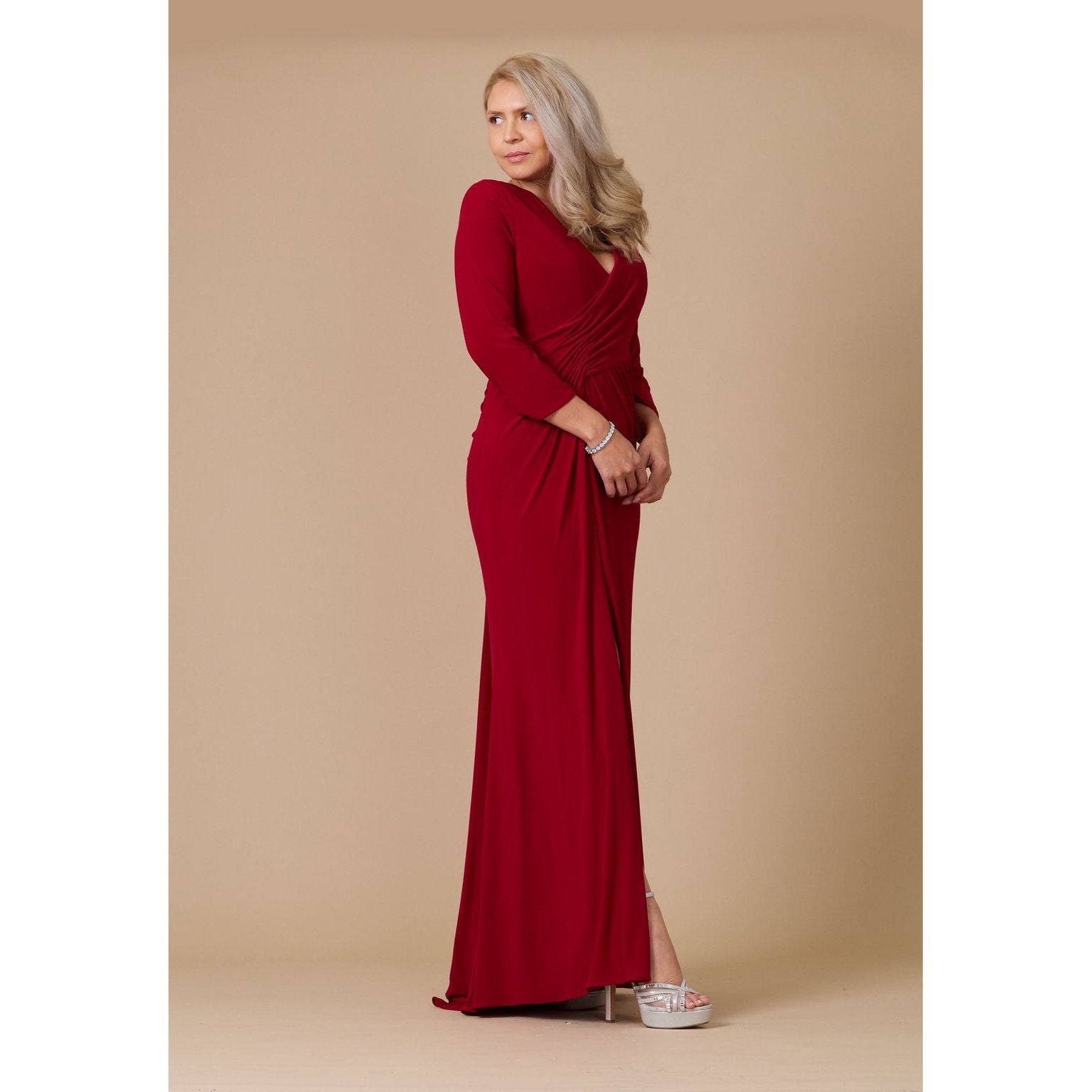 Formal Long Sleeve Stretch Evening Dress