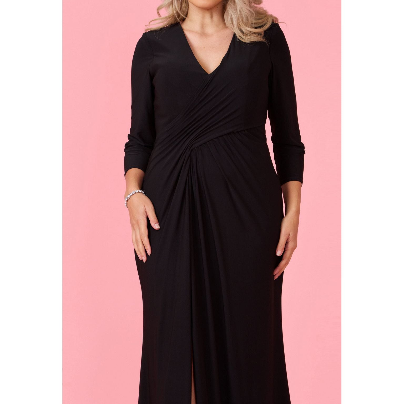 Formal Long Sleeve Stretch Evening Dress