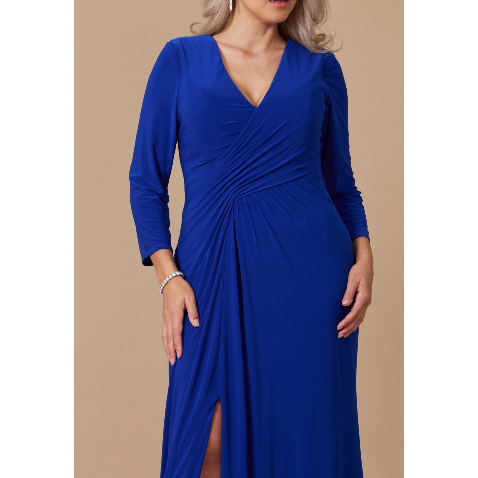 Formal Long Sleeve Stretch Evening Dress