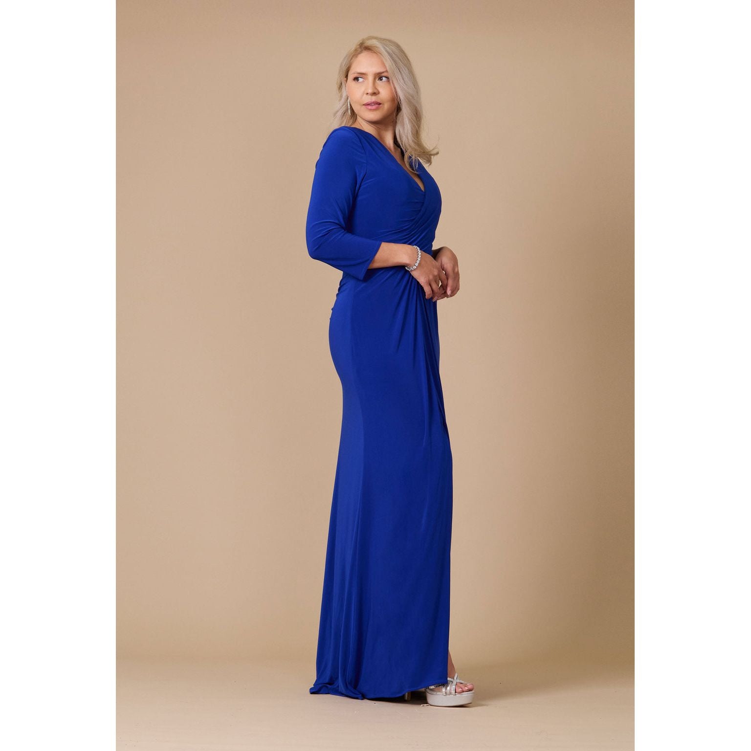 Formal Long Sleeve Stretch Evening Dress