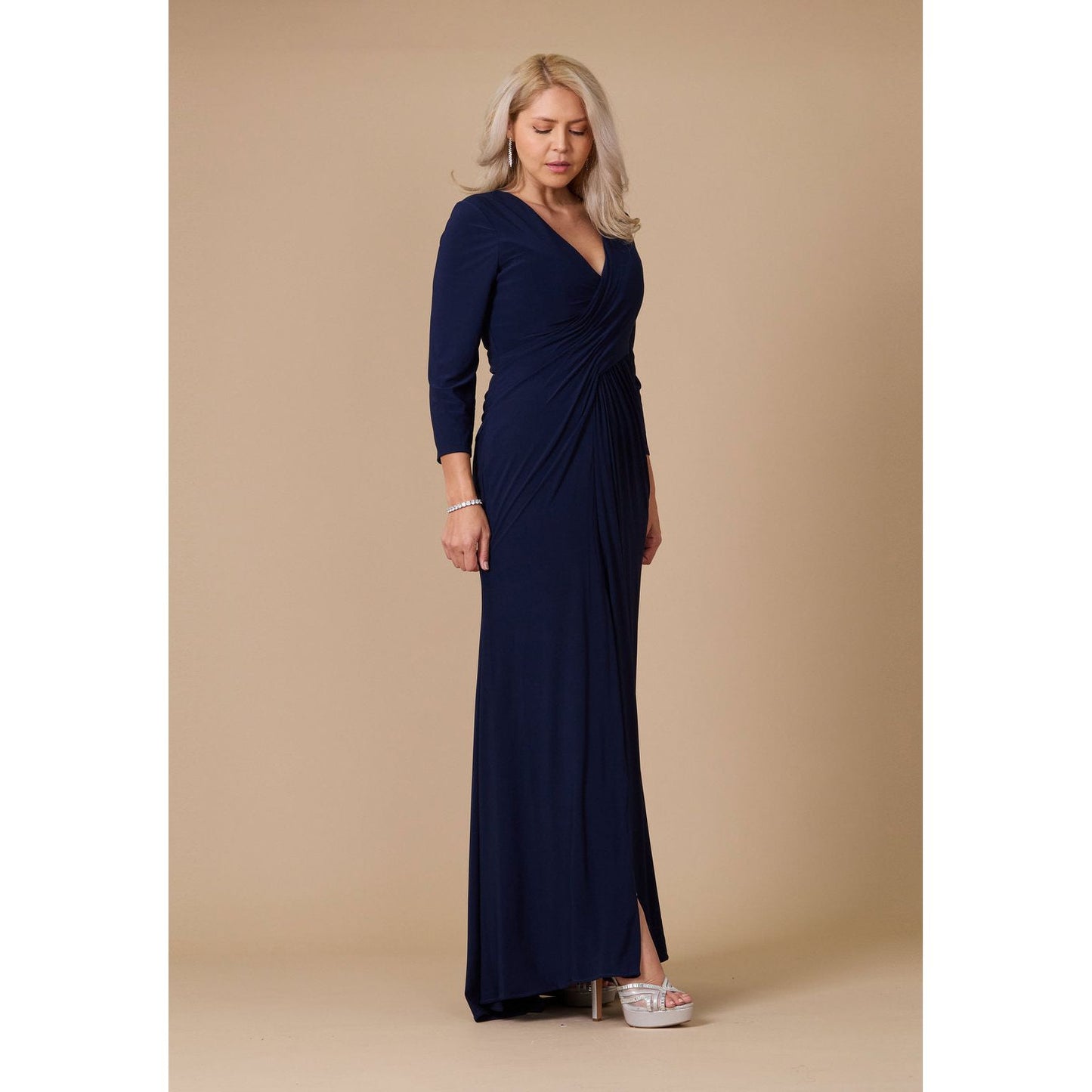 Formal Long Sleeve Stretch Evening Dress