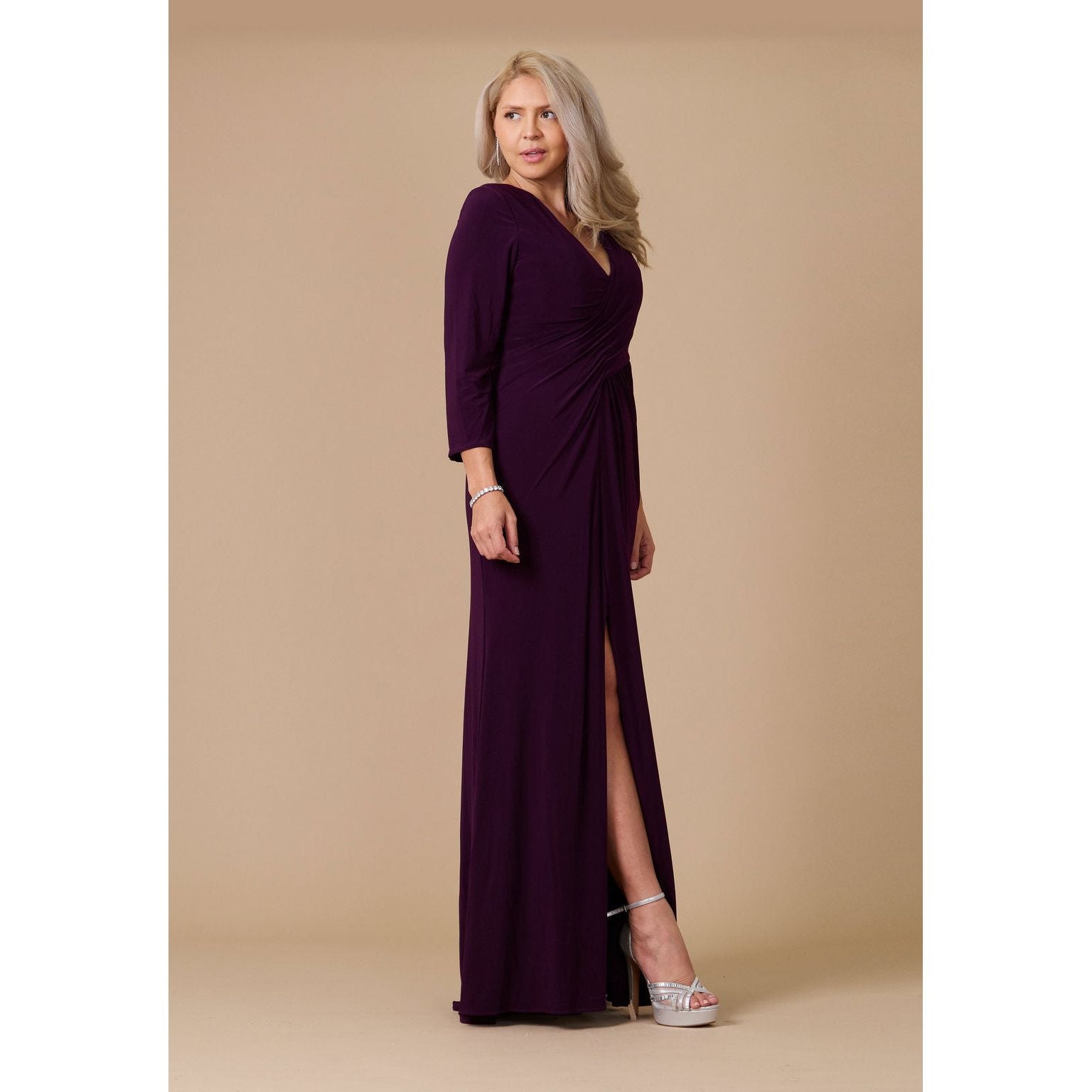 Formal Long Sleeve Stretch Evening Dress