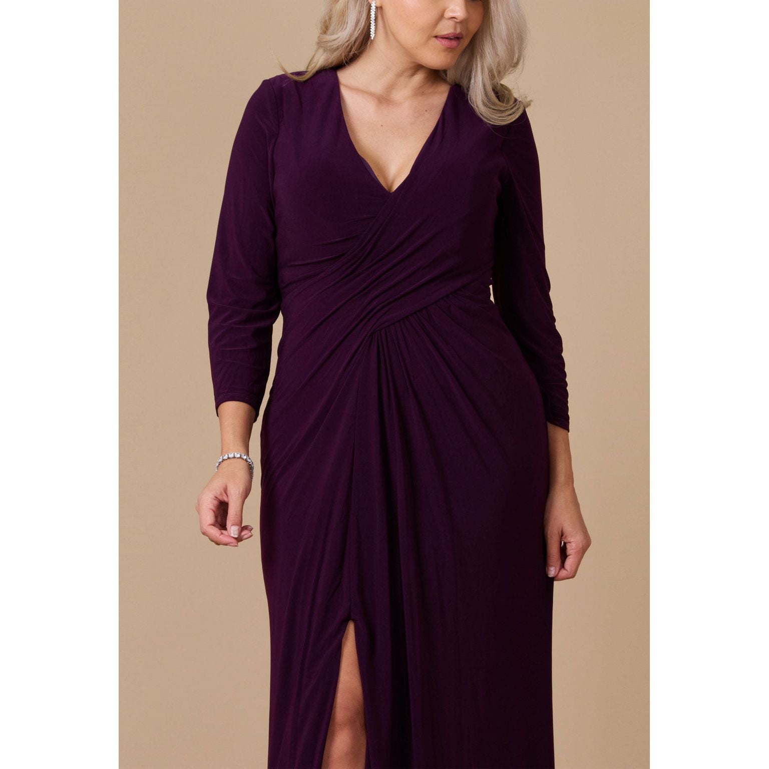 Formal Long Sleeve Stretch Evening Dress