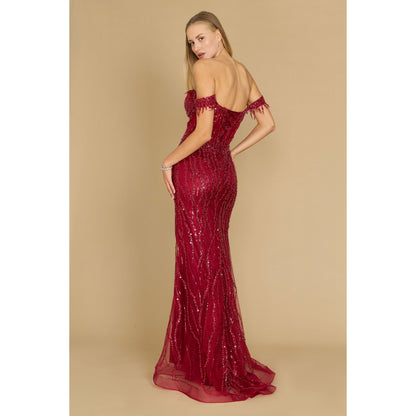 Fitted Off Shoulder Sequin Prom Dress for Elegant Evenings