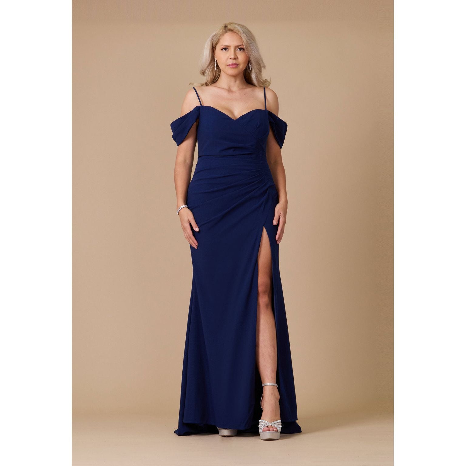 Long Formal Off The Shoulder Wrap Dress