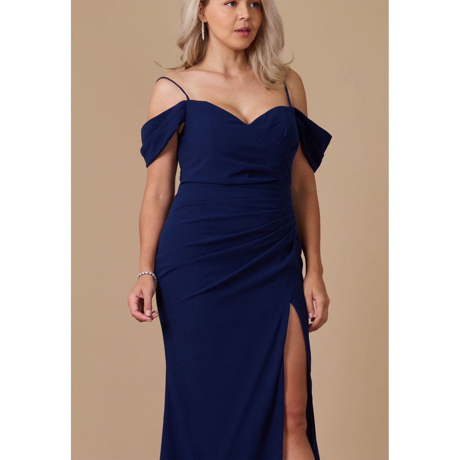Long Formal Off The Shoulder Wrap Dress