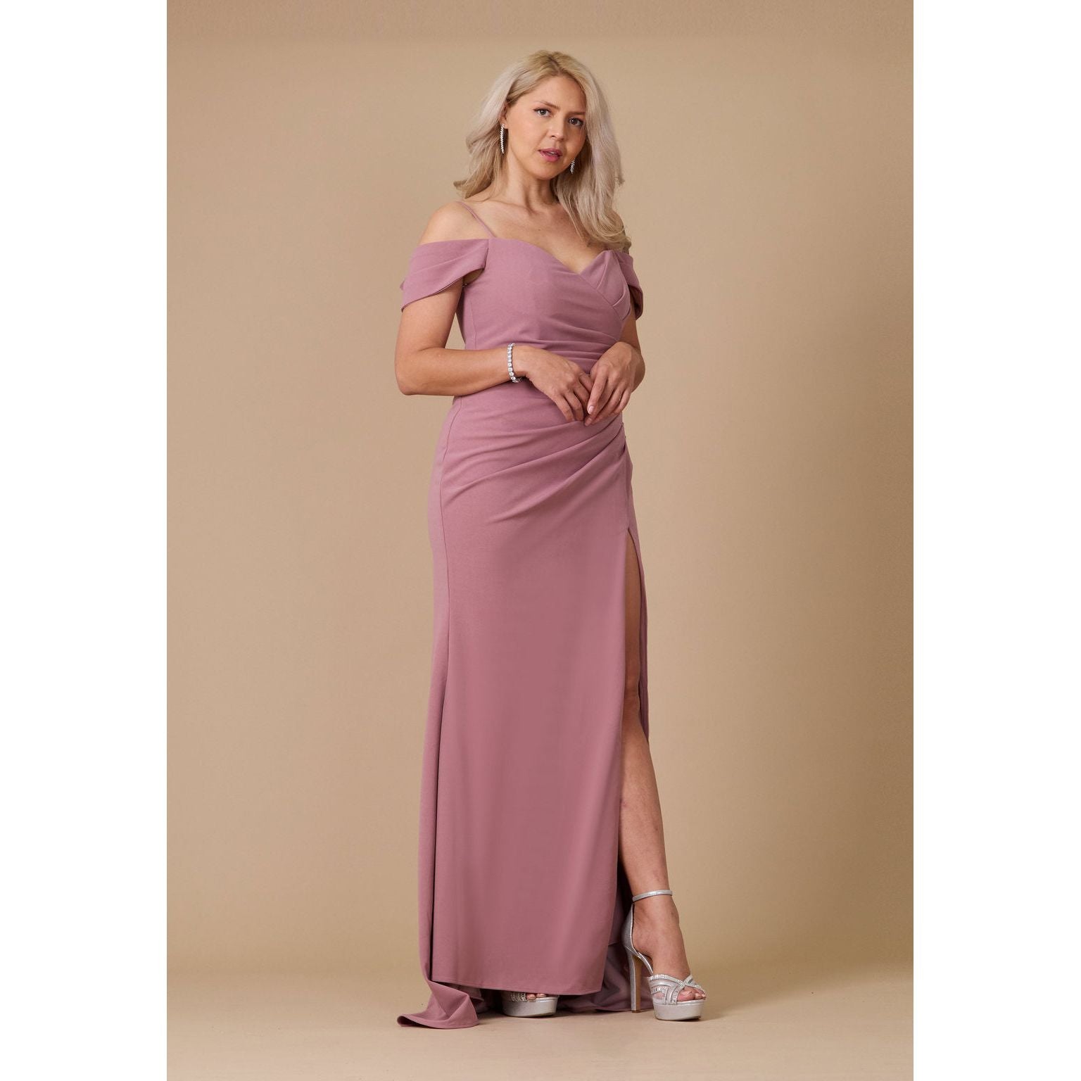 Long Formal Off The Shoulder Wrap Dress