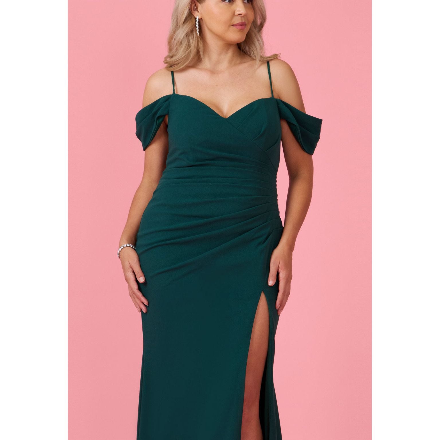 Long Formal Off The Shoulder Wrap Dress