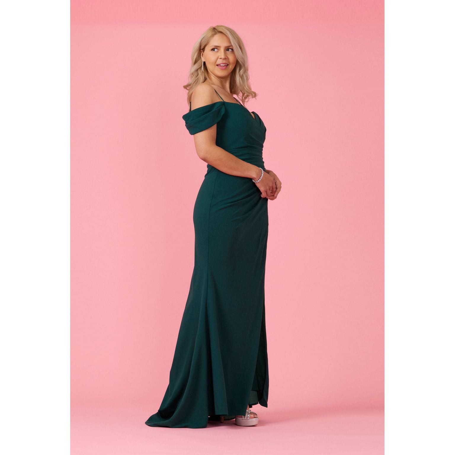 Long Formal Off The Shoulder Wrap Dress