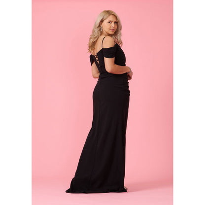 Long Formal Off The Shoulder Wrap Dress
