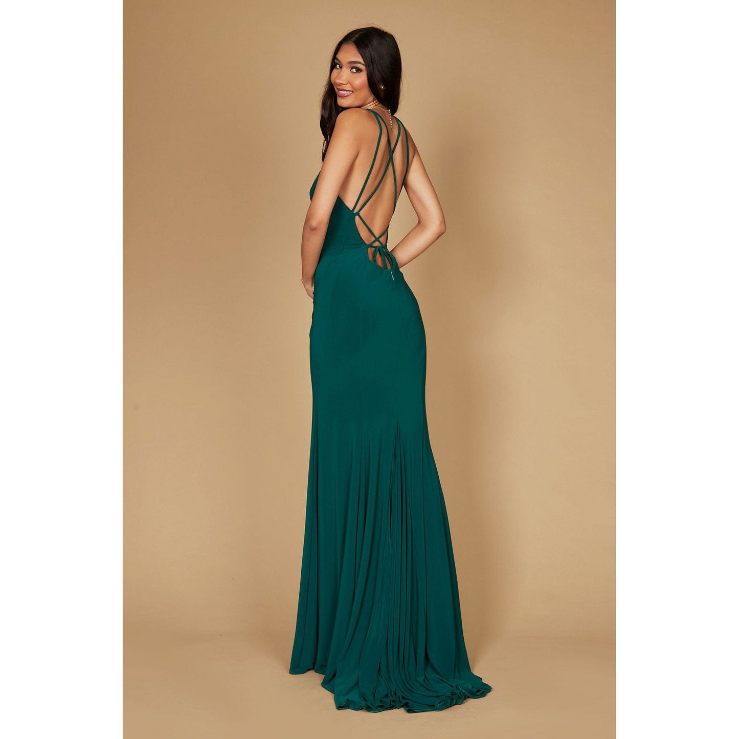 Long Fitted Jersey Prom Dress